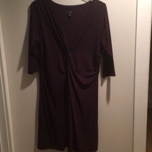 Maroon work dress. Simple but with lovely details.